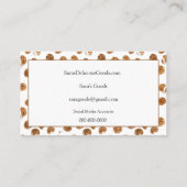 Aquarellfarben Chocolate Chips Cookies Bäckerei Visitenkarte (Rückseite)