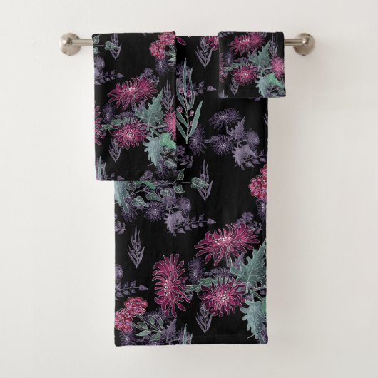 Aquarellfarben Chrysanthemen Blume Blumenfarben Badhandtuch Set (Insitu)