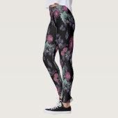 Aquarellfarben Chrysanthemen Blume Blumenfarben Leggings (Links)