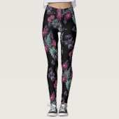 Aquarellfarben Chrysanthemen Blume Blumenfarben Leggings (Vorderseite)