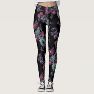 Aquarellfarben Chrysanthemen Blume Blumenfarben Leggings