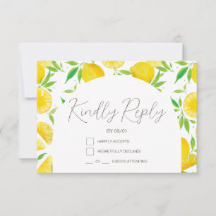 Aquarellfarben Citrus Lemon Babydusche RSVP-Karte RSVP Karte
