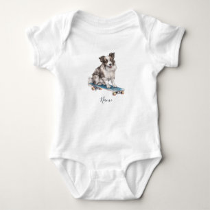 Aquarellfarben - Collie Baby Bodysuit Strampler