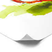 Aquarellfarben Comic Hund und Affe Woll Banana Poster (Ecke)