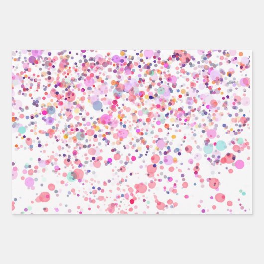 Aquarellfarben Confetti Multicfarbig Abstrakt Geschenkpapier Set (Vorderseite 3)