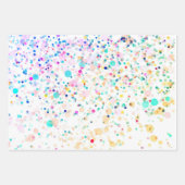 Aquarellfarben Confetti Multicfarbig Abstrakt Geschenkpapier Set (Vorderseite 2)