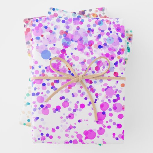 Aquarellfarben Confetti Multicfarbig Abstrakt Geschenkpapier Set (Beispiel)