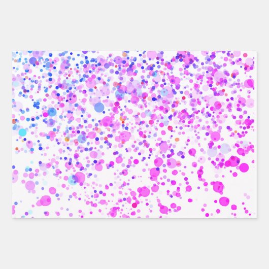Aquarellfarben Confetti Multicfarbig Abstrakt Geschenkpapier Set (Vorderseite)