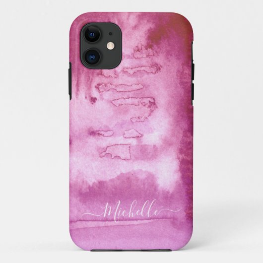 Aquarellfarben Cool Abstrakt Rosa Tinte Case-Mate  iPhone Hülle (Rückseite)