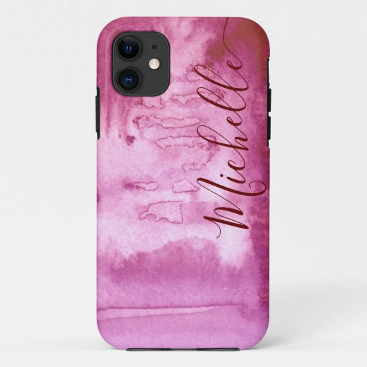 Aquarellfarben Cool Abstrakt Rosa Tinte Case-Mate  iPhone Hülle (Rückseite)