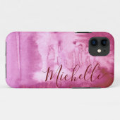Aquarellfarben Cool Abstrakt Rosa Tinte Case-Mate  iPhone Hülle (Rückseite (Horizontal))