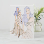 Aquarellfarben Couture Fashion Show Einladung (Stehend Vorderseite)