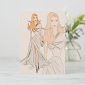 Aquarellfarben Couture Fashion Show Einladung (Stehend Vorderseite)