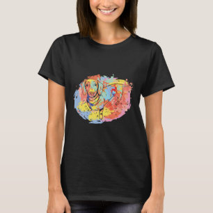 Aquarellfarben Dackel Dackel Welpe Weihnachten Wür T-Shirt