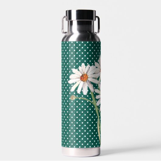 Aquarellfarben-Daisy-Bouquet auf gequilten Punkten Trinkflasche (Vorne)