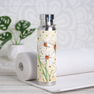 Aquarellfarben-Daisy-Bouquet auf gequilten Punkten Trinkflasche