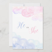 Aquarellfarben Das Party von "Er oder sie Geschlec Einladung (Rückseite)