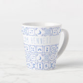 Aquarellfarben Delft Blau und Weiß Tile | Monogram Milchtasse (Rechte Ecke)