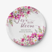 Aquarellfarben Die Liebe der hellrosa Blume befind Pappteller (Vorderseite)