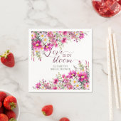 Aquarellfarben Die Liebe der hellrosa Blume befind Serviette (Beispiel)