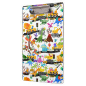 Aquarellfarben Dinosaurier Bau Kinder Niedlich Klemmbrett (Links)