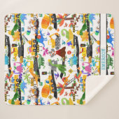 Aquarellfarben Dinosaurier Bau Kinder Niedlich Sherpadecke (Vorderseite (Horizontal))