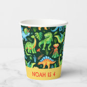 Aquarellfarben Dinosaurier Muster Boys Birthday Pappbecher (Rückseite)