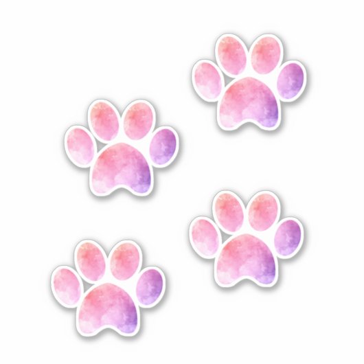 Aquarellfarben-Drucke, Hundepuppen, Katzen Aufkleber (Vorderseite)