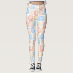 Aquarellfarben - Drucke und Herz in Schachteln Leggings