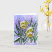 Aquarellfarben-Düfte im Schnee mit weißem Innenber Karte (Gelbe Blume)