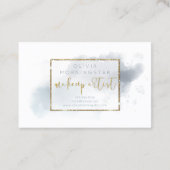 Aquarellfarben, dunkelblau und goldfarbenes Makeup Visitenkarte (Rückseite)