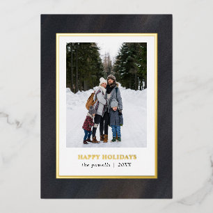 Aquarellfarben, dunkelgrau, Rahmen Foto Weihnachte Folien Feiertagskarte