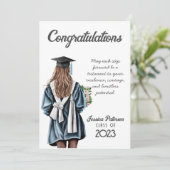 Aquarellfarben, dunkle Haut Mädchen Herzlichen Glü (Stehend Vorderseite)