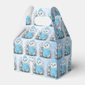 Aquarellfarben Dusche Blaue Blumen Gefälligkeitsbo Geschenkschachtel (Rückseite)