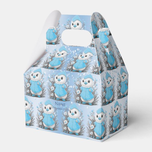 Aquarellfarben Dusche Blaue Blumen Gefälligkeitsbo Geschenkschachtel (Vorderseite)