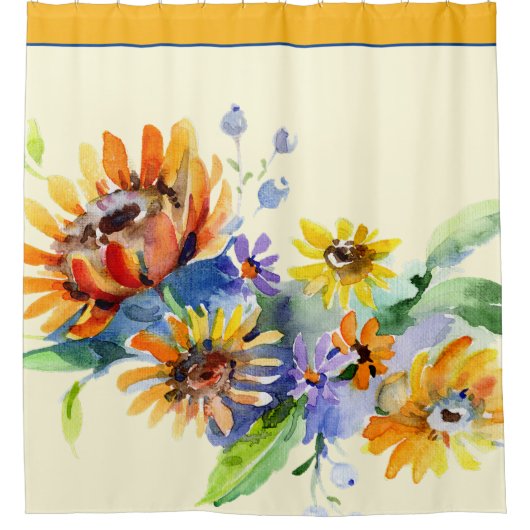 Aquarellfarben Duschvorhang (Vorderseite)