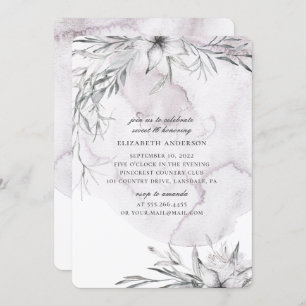 Aquarellfarben dusty floral Sweet 16. Blassene Blu Einladung