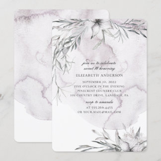 Aquarellfarben dusty floral Sweet 16. Blassene Blu Einladung