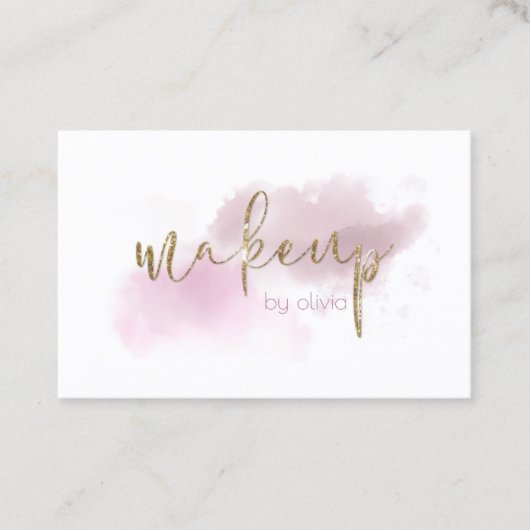 Aquarellfarben-Dusty-Mauve-Blush-Makeup Visitenkarte (Vorderseite)