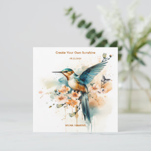 Aquarellfarben Elegantes Hummingbird Monogramm mit