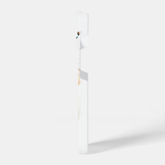 Aquarellfarben Elegantes Hummingbird Monogramm mit iPhone Hülle (Linke Seite)