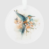 Aquarellfarben Elegantes Hummingbird Monogramm mit Ornament (Rückseite)