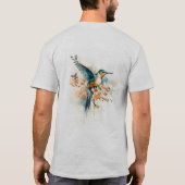 Aquarellfarben Elegantes Hummingbird Monogramm mit T-Shirt (Rückseite)