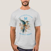 Aquarellfarben Elegantes Hummingbird Monogramm mit T-Shirt (Vorderseite)