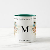 Aquarellfarben Elegantes Hummingbird Monogramm mit Zweifarbige Tasse (Mittel)