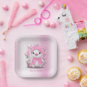 Aquarellfarben Entenrosa Blume Papierplatte Pappteller (Party)