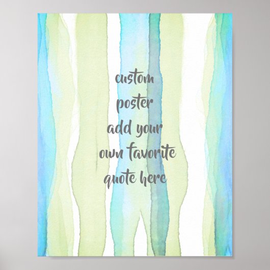 Aquarellfarben ergänzen türkisfarbene und grüne St Poster (Vorne)