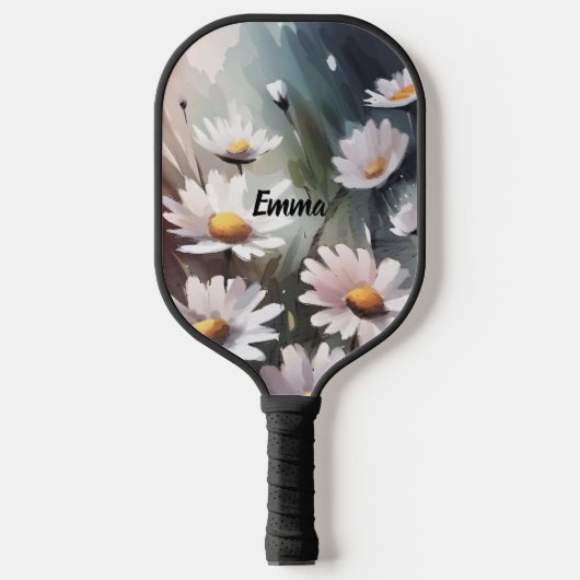 Aquarellfarben erleichtern Niedliches Blumenmuster Pickleball Schläger (Vorderseite)