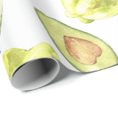 Aquarellfarben Essbare exotische Früchte Monogramm Geschenkpapier (Rolleneckpunkt)