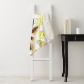 Aquarellfarben Essbare exotische Früchte Monogramm Sherpadecke (Beispiel)